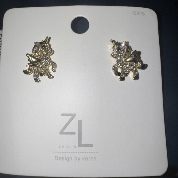 Jewelry - ZL Gold and Silver Unicorn Earrings
